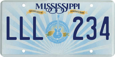 MS license plate LLL234