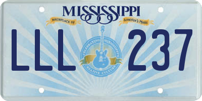 MS license plate LLL237