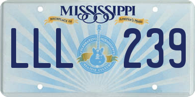MS license plate LLL239
