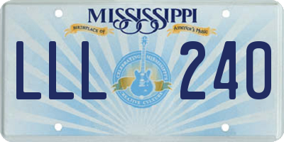 MS license plate LLL240