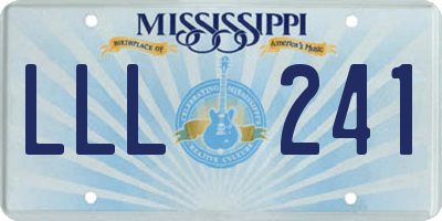 MS license plate LLL241