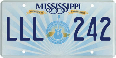 MS license plate LLL242