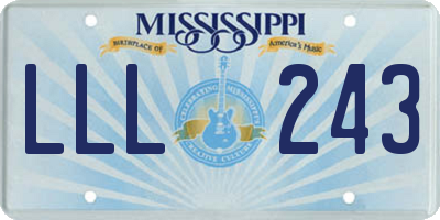 MS license plate LLL243