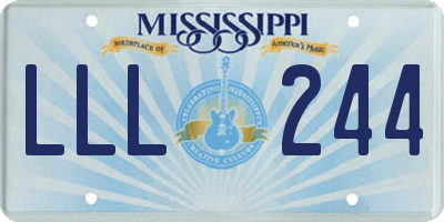 MS license plate LLL244