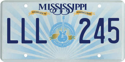 MS license plate LLL245