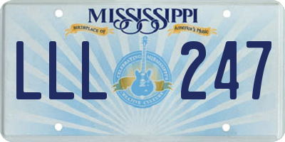 MS license plate LLL247