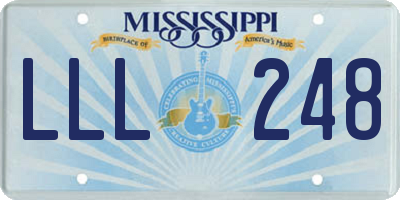 MS license plate LLL248
