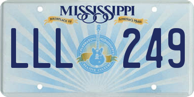 MS license plate LLL249