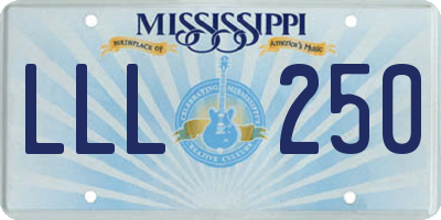 MS license plate LLL250