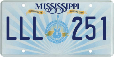 MS license plate LLL251