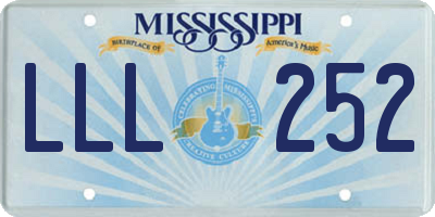 MS license plate LLL252