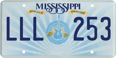 MS license plate LLL253