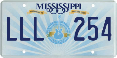 MS license plate LLL254