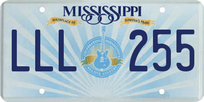 MS license plate LLL255