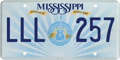 MS license plate LLL257