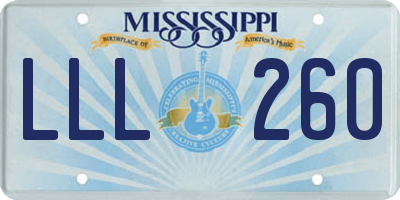 MS license plate LLL260