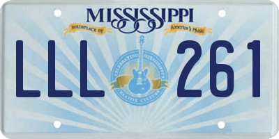 MS license plate LLL261