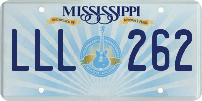 MS license plate LLL262
