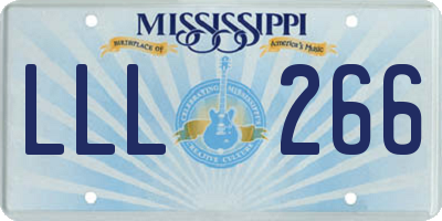 MS license plate LLL266