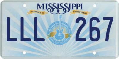 MS license plate LLL267