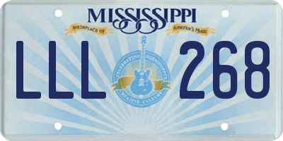 MS license plate LLL268