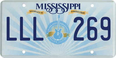 MS license plate LLL269