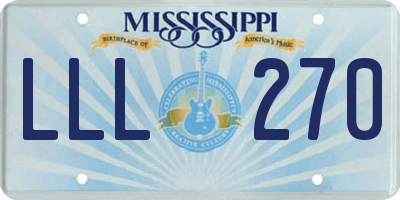 MS license plate LLL270