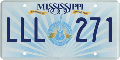 MS license plate LLL271