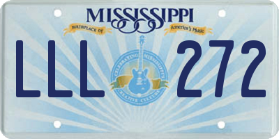 MS license plate LLL272