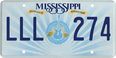MS license plate LLL274