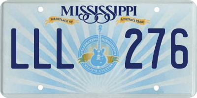 MS license plate LLL276