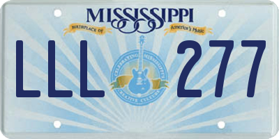MS license plate LLL277