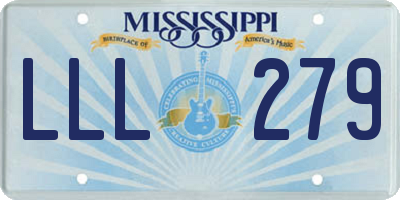 MS license plate LLL279