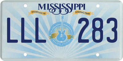 MS license plate LLL283