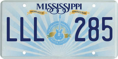 MS license plate LLL285