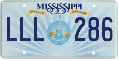 MS license plate LLL286