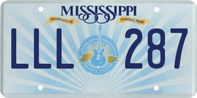 MS license plate LLL287