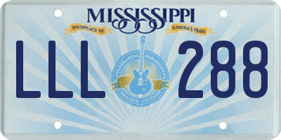 MS license plate LLL288