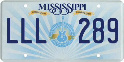MS license plate LLL289