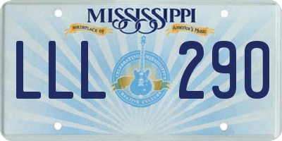 MS license plate LLL290
