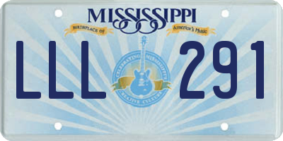 MS license plate LLL291