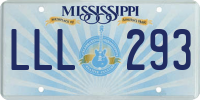MS license plate LLL293