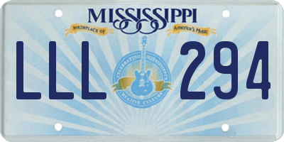 MS license plate LLL294