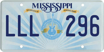 MS license plate LLL296