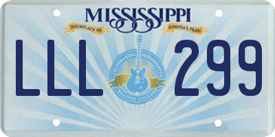 MS license plate LLL299