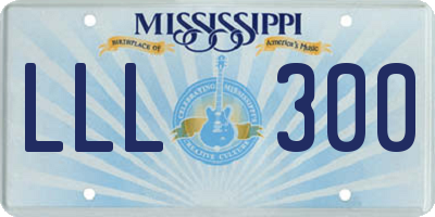 MS license plate LLL300