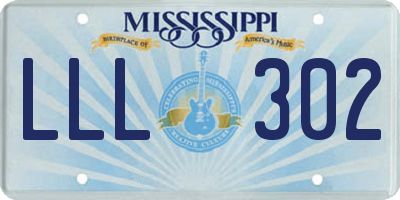 MS license plate LLL302