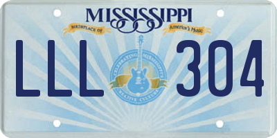 MS license plate LLL304