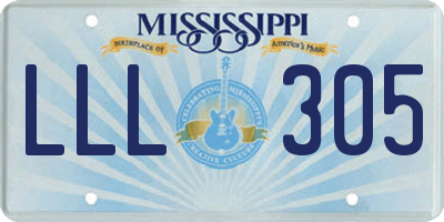 MS license plate LLL305