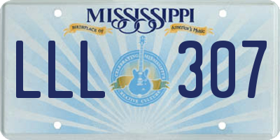 MS license plate LLL307
